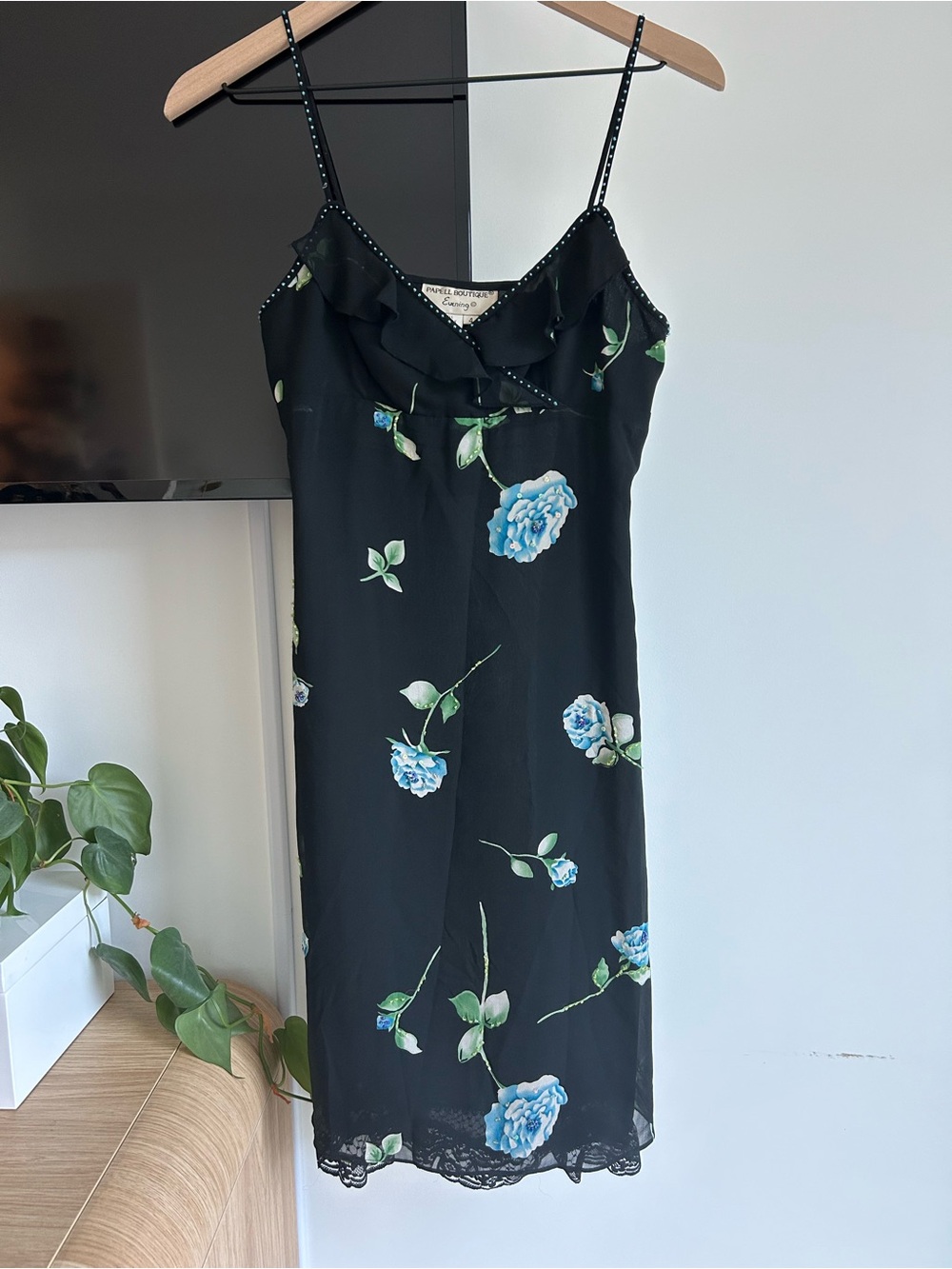 Vintage 1990s Adrianna Papell Evening Silk Black 100% Silk Dress